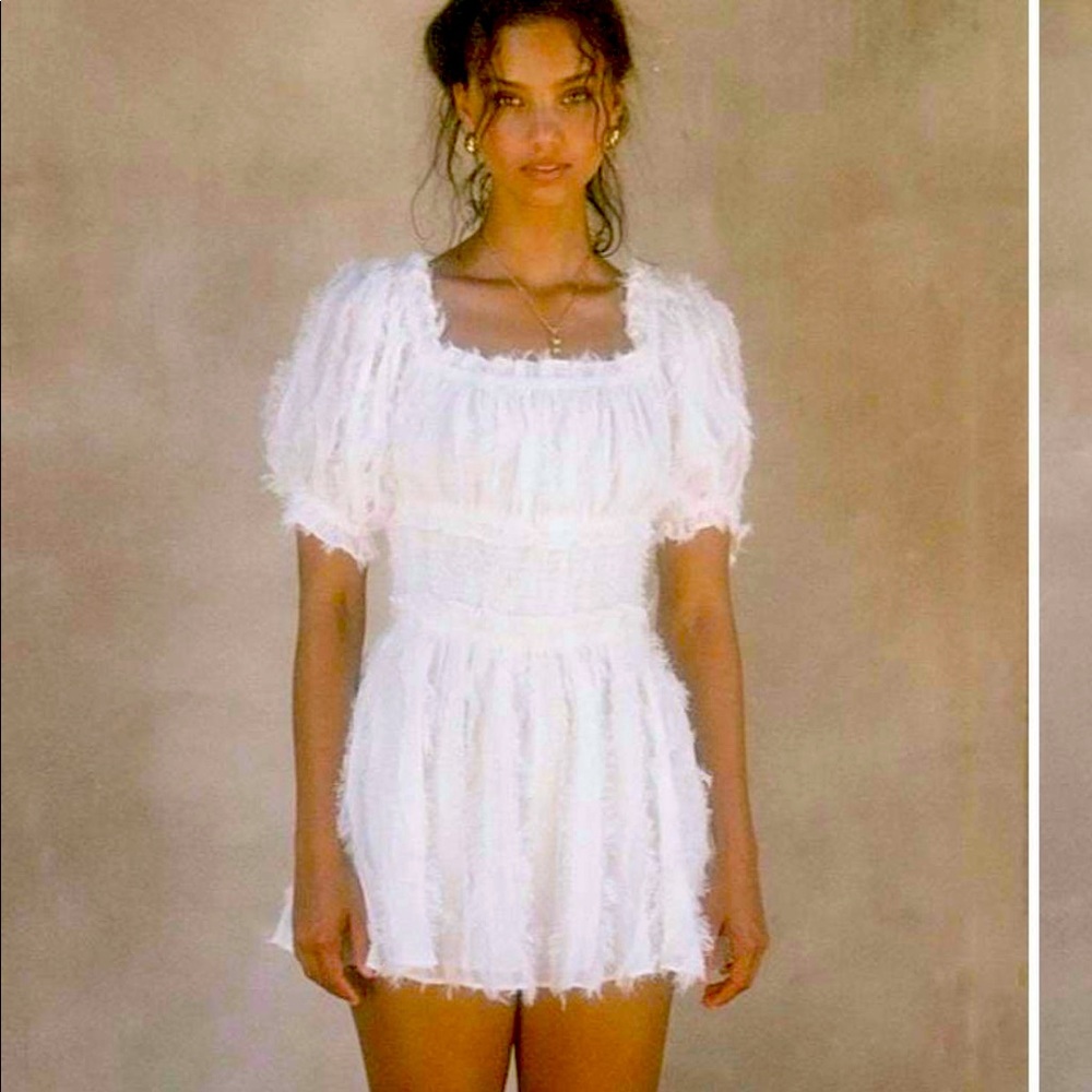 Feathery dress. Beautiful hard to get a good picture